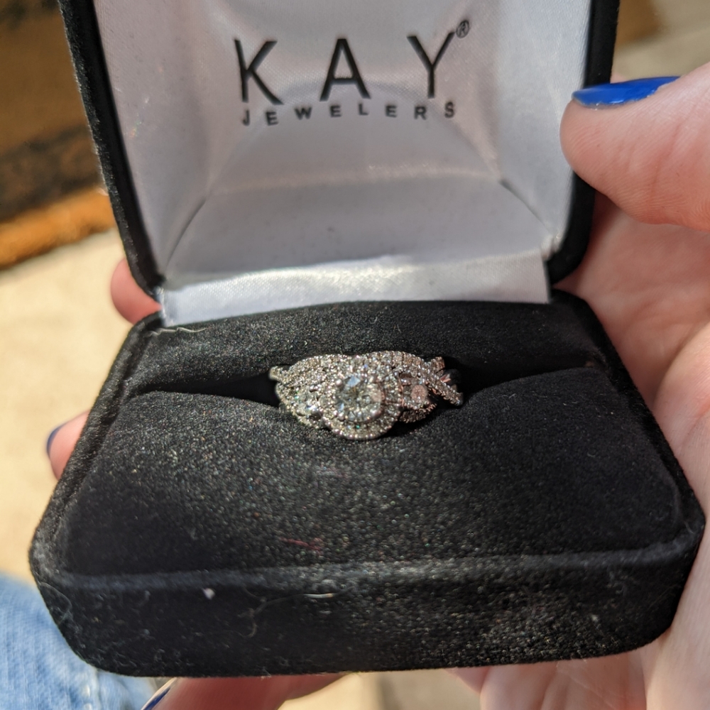 Kay Jewelers engagement ring with matching wedding ring